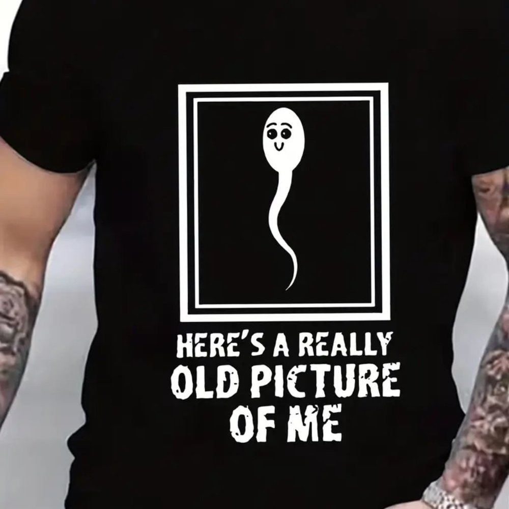 {NEW} Men's Graphic Design Crew Neck Active T-shirt Black Medium